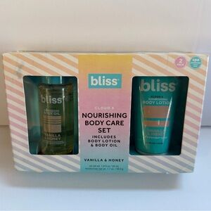Bliss Cloud 9 Vanilla Honey Nourishing Body Care Lotion Body Oil Set New